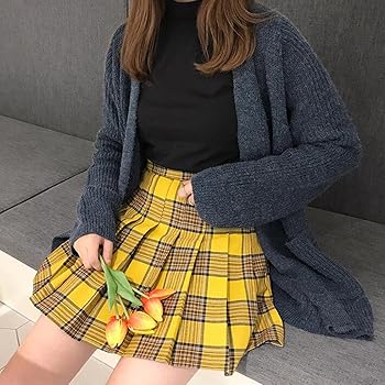 UTAA ファッショナブル プリーツスカート インナーパンツ付き スカート 黄色 UTAA ファッショナブル プリーツスカート インナーパンツ付き